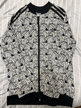 Adidas Originals Zebra Print Track Jacket Youth 11–12 NWT Black White